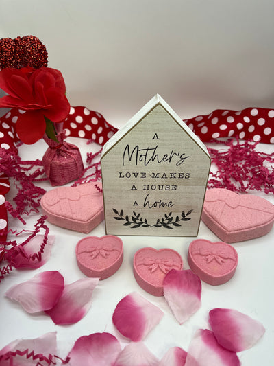 mother's day themed all natural bath bombs and shower steamers