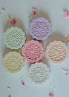all natural shower steamers in light pastel colors