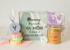 all natural shower steamers, soap bar, body and face sugar scrub, and miracle cream for skin